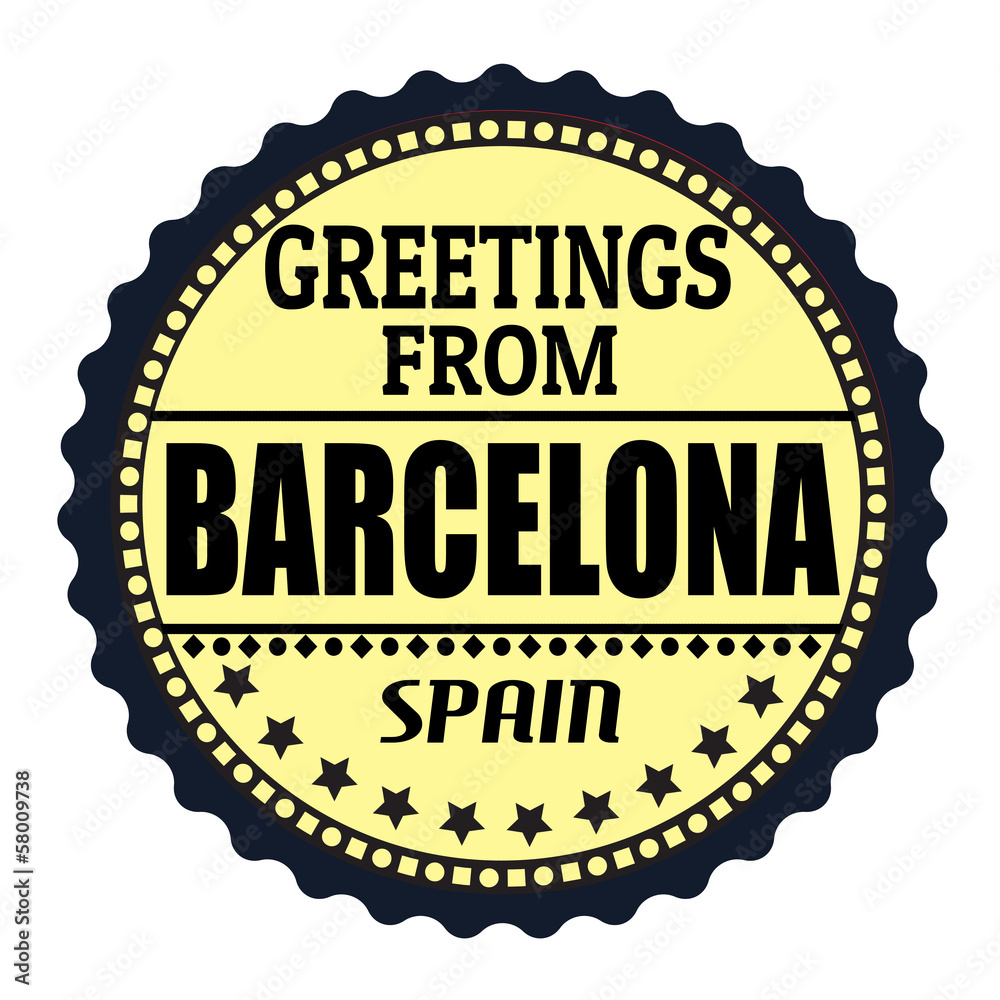 Greetings from Barcelona label Greetings from Barcelona label