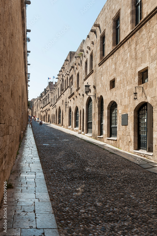 Historical alley in Rhodes