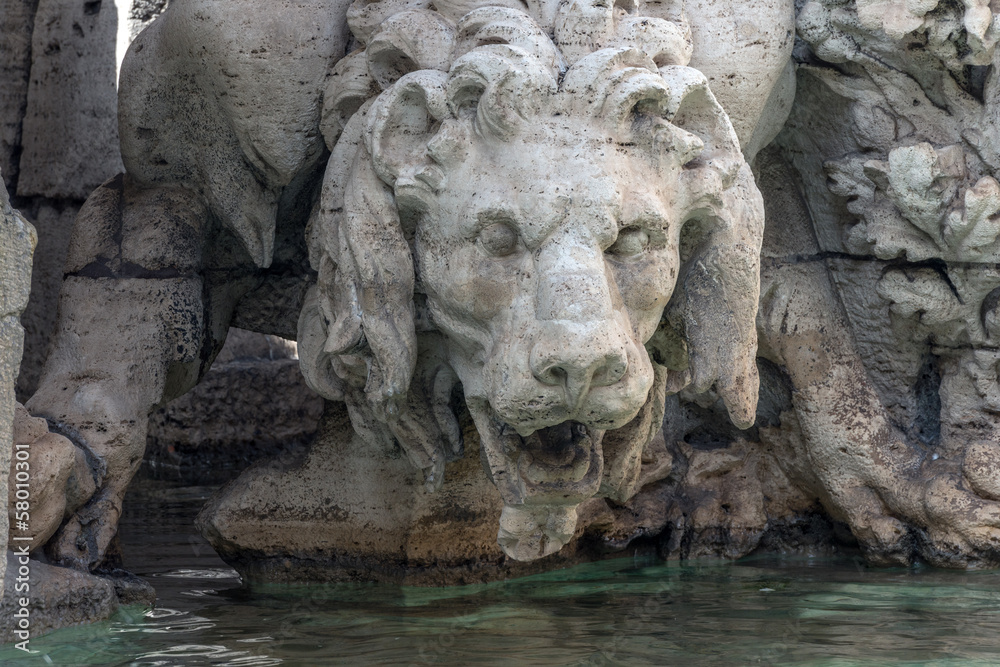 Roma, Fontana dei Quattro Fiumi (part.)