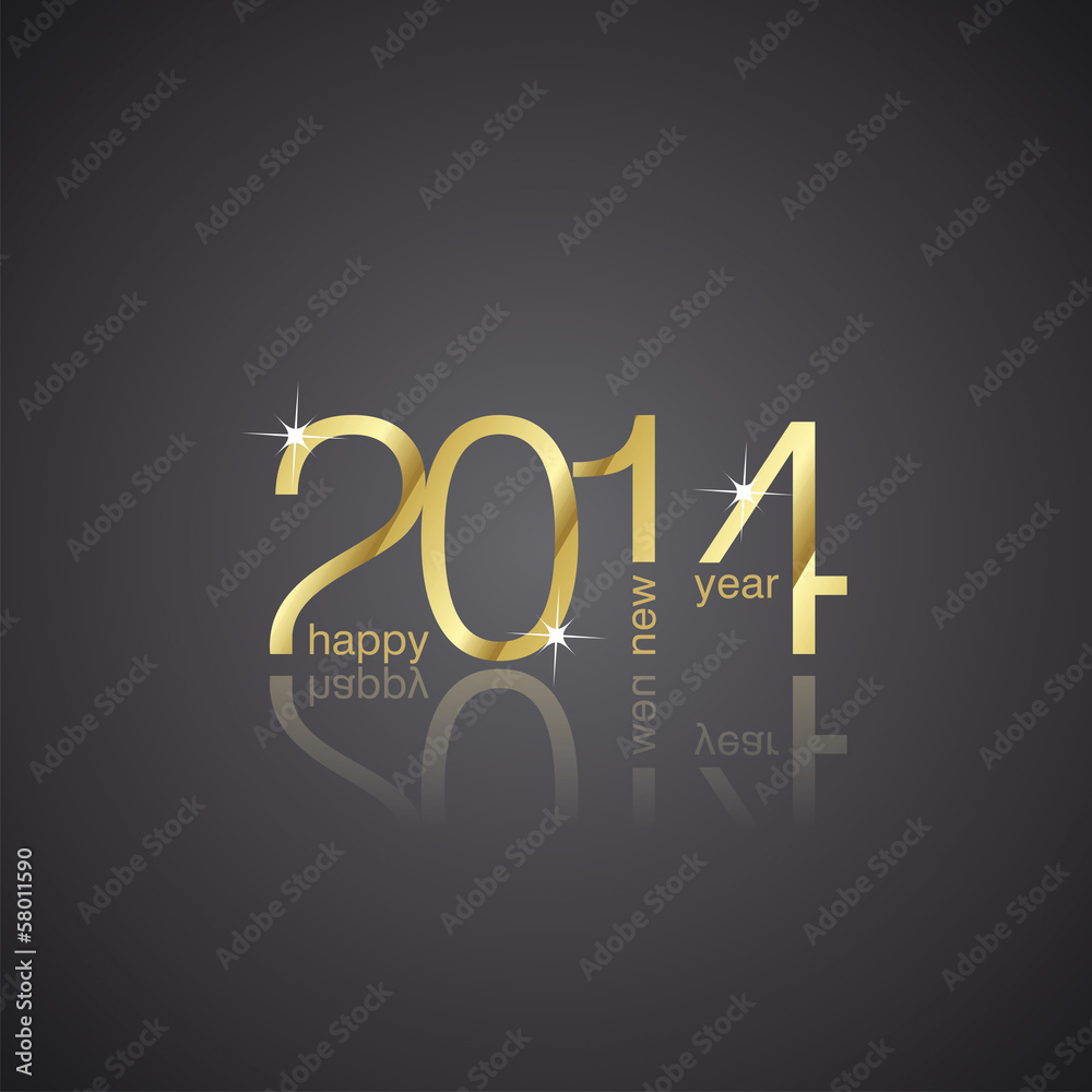Gold New Year 2014 black background vector Gold New Year 2014 black background vector