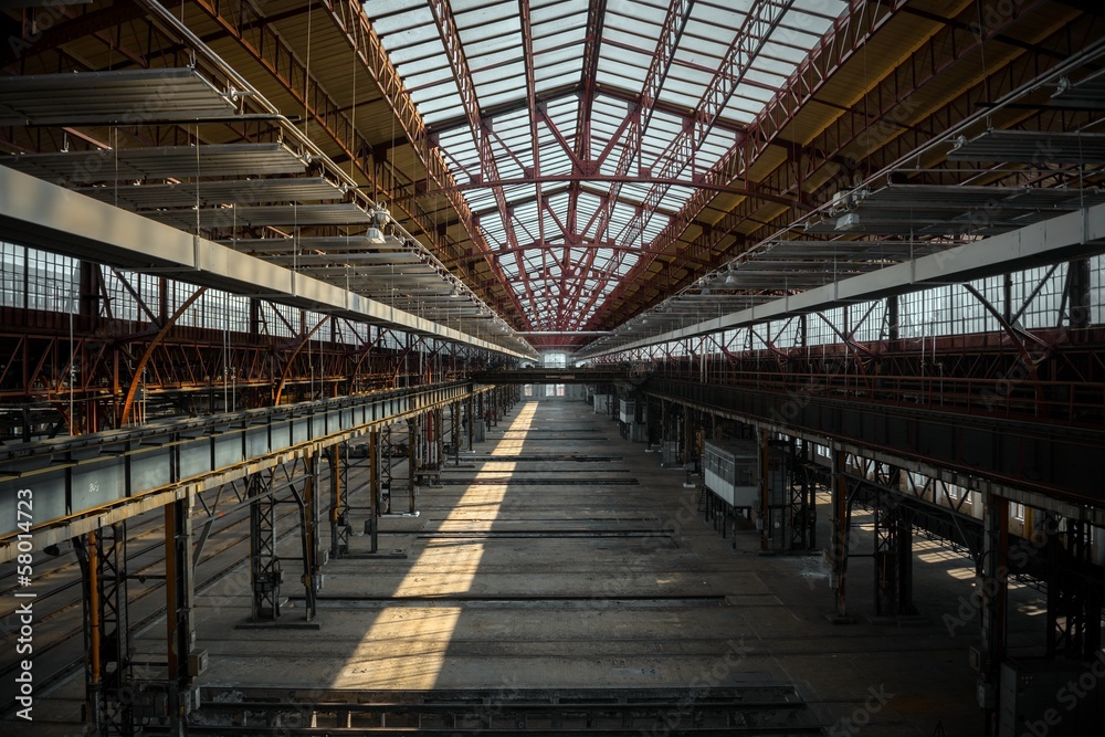 Industrial interior of an old factory