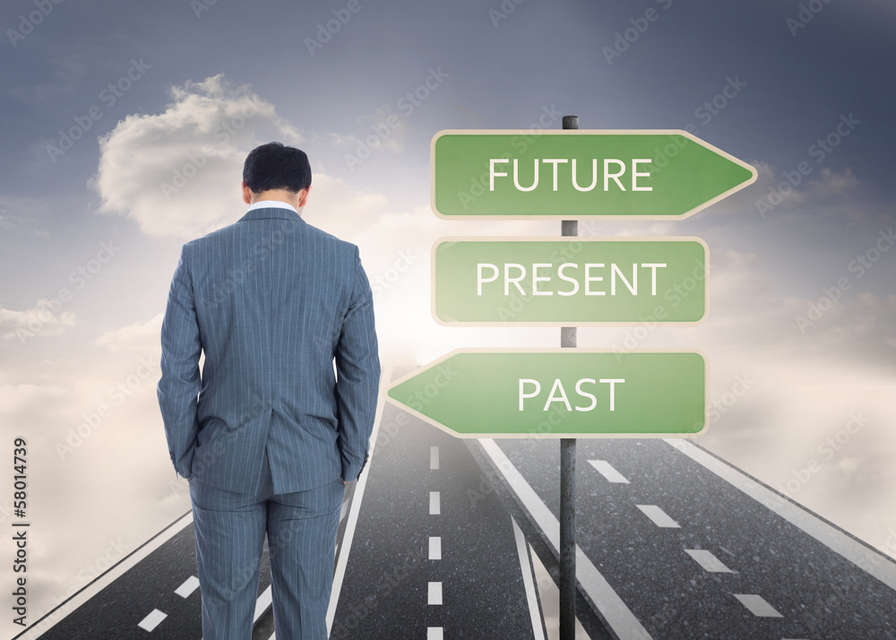 Composite image of businessman standing Composite image of businessman standing