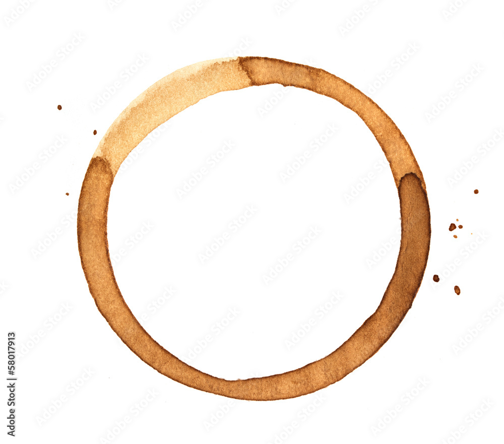Coffee cup rings isolated on a white background. Coffee cup rings isolated on a white background.