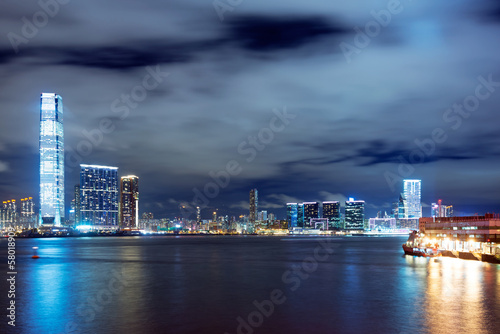 Hong Kong night view of Victoria Harbor