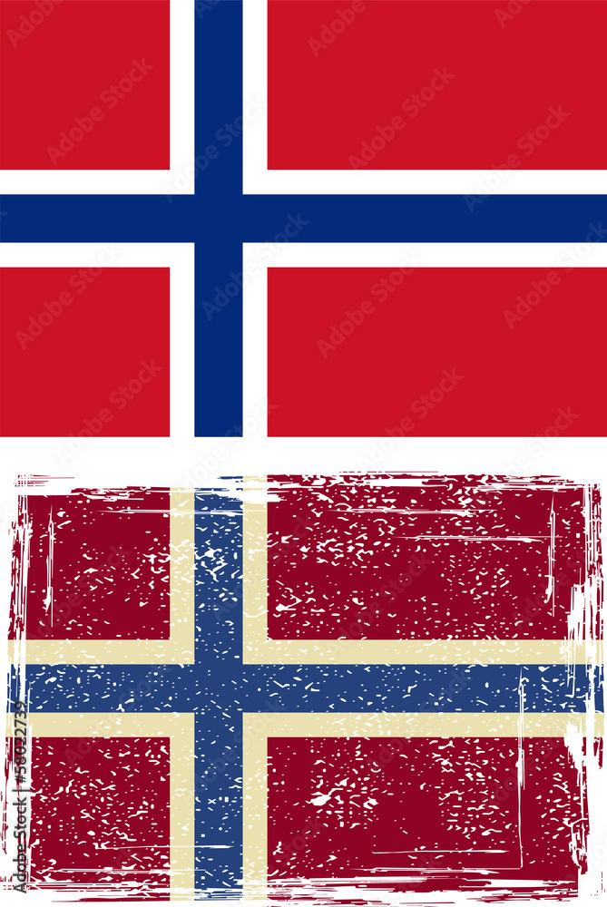 Fototapeta premium Norwegian grunge flag. Vector