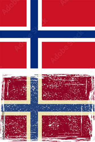 Norwegian grunge flag. Vector