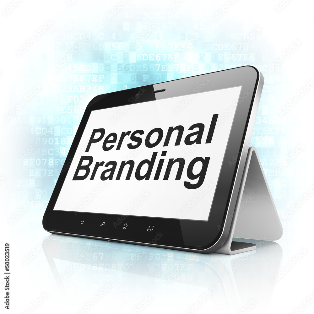 Advertising concept: Personal Branding on tablet pc computer Advertising concept: Personal Branding on tablet pc computer