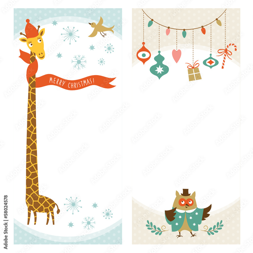 Fototapeta premium Christmas or New Year vertical banners