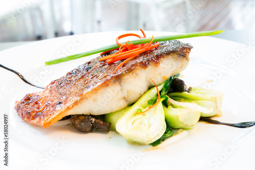 grilled barramundi steak