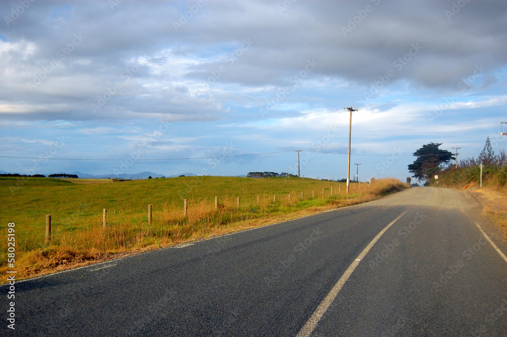 Rural road at farm area