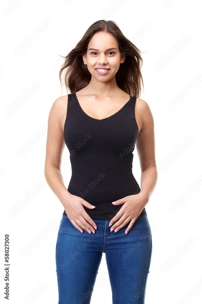 Cute young woman in casual clothes smiling Cute young woman in casual clothes smiling