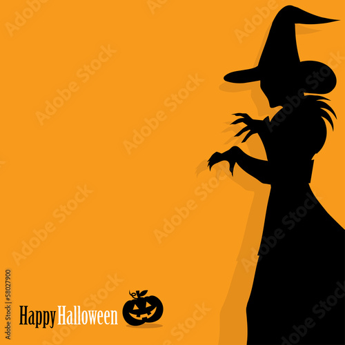 Happy Halloween background with witch