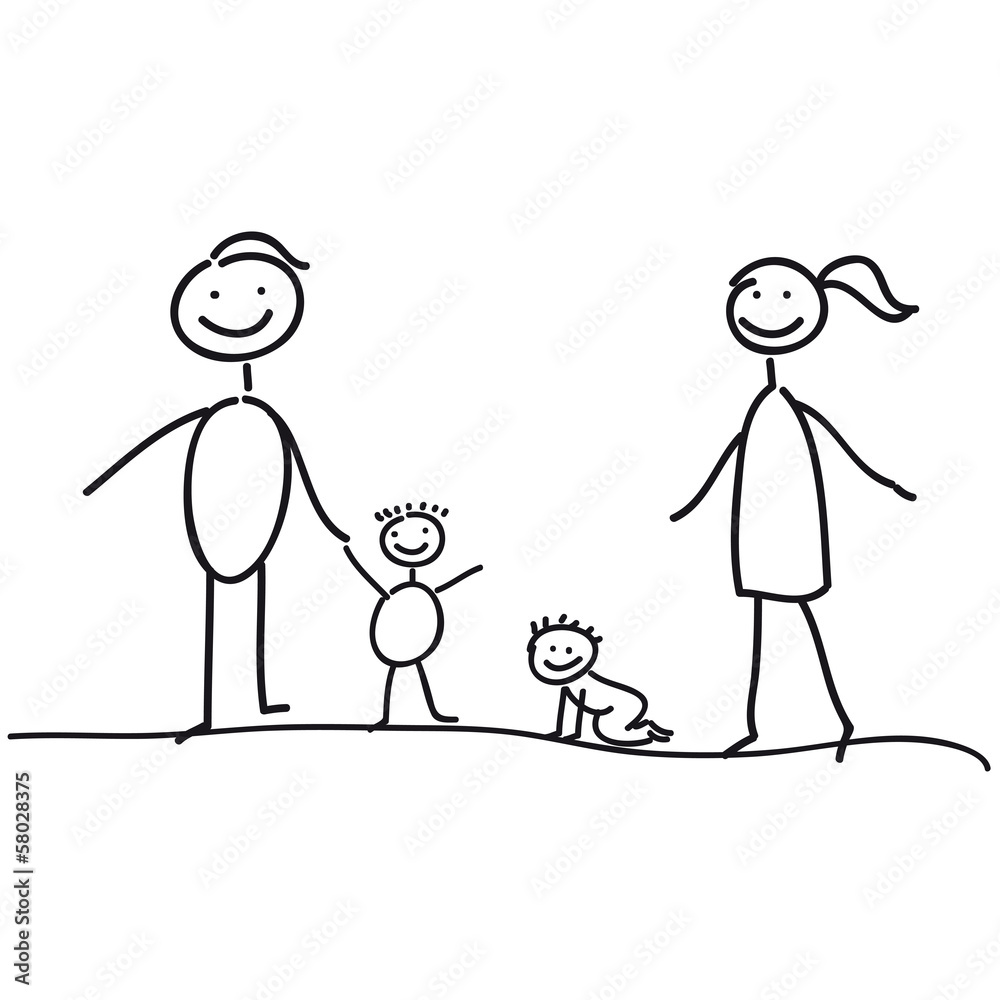 Familie - Vater - Mutter und zwei kleine Kinder, Erziehung, Generation, Elternzeit, Zufriedene Elternschaft, homeoffice, homeschooling Familie - Vater - Mutter und zwei kleine Kinder, Erziehung, Generation, Elternzeit, Zufriedene Elternschaft, homeoffice, homeschooling