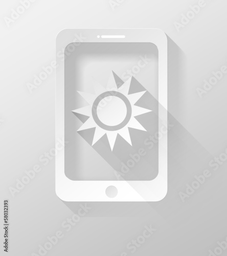 Smartphone or Tablet with Weather icon and widget