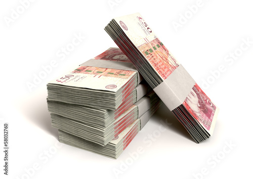 British One Hundred Pound Notes Bundles