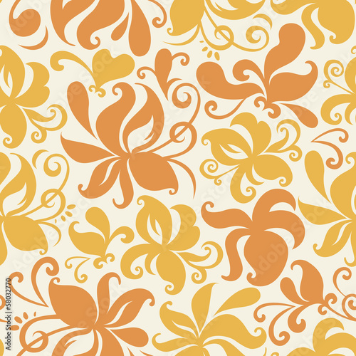 Seamless colored pattern with floral background © piyacler