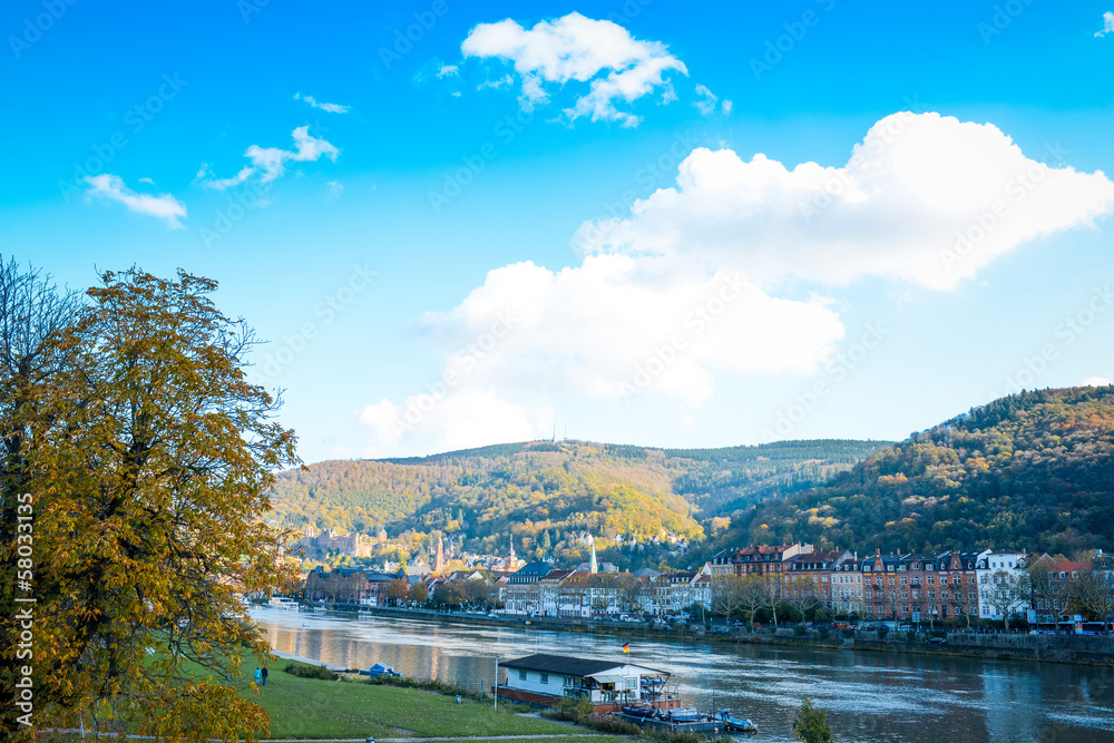 view to old town of Heidelberg