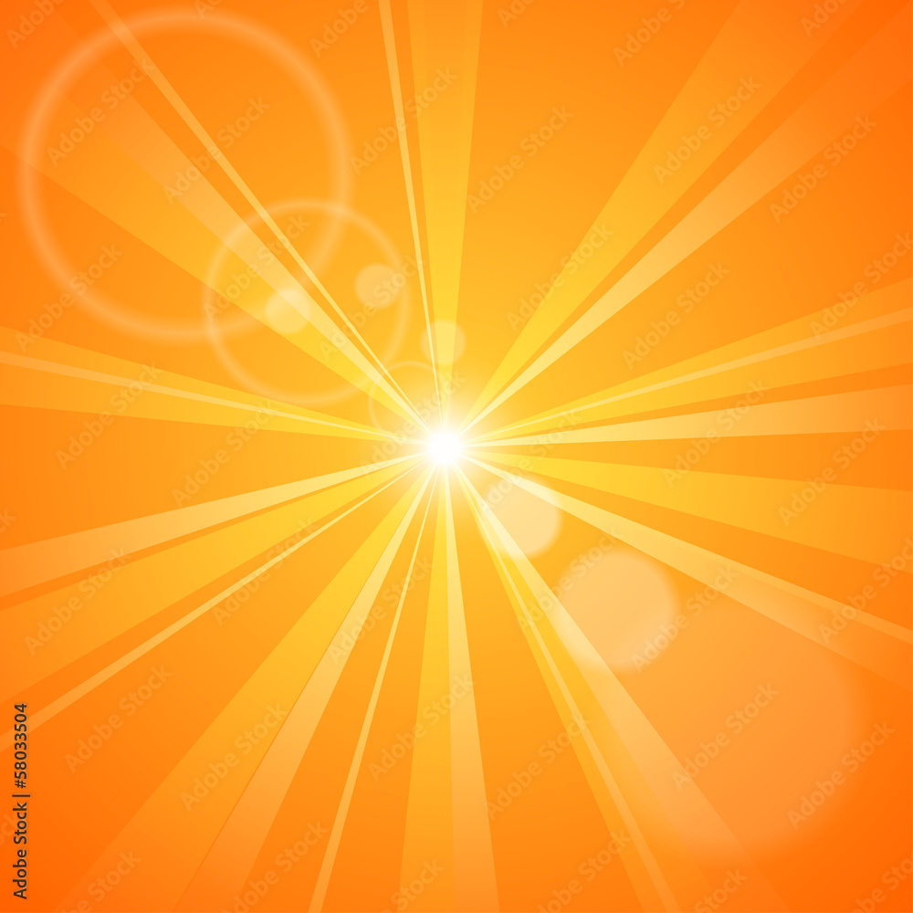 Obraz premium Abstract orange background with sun rays