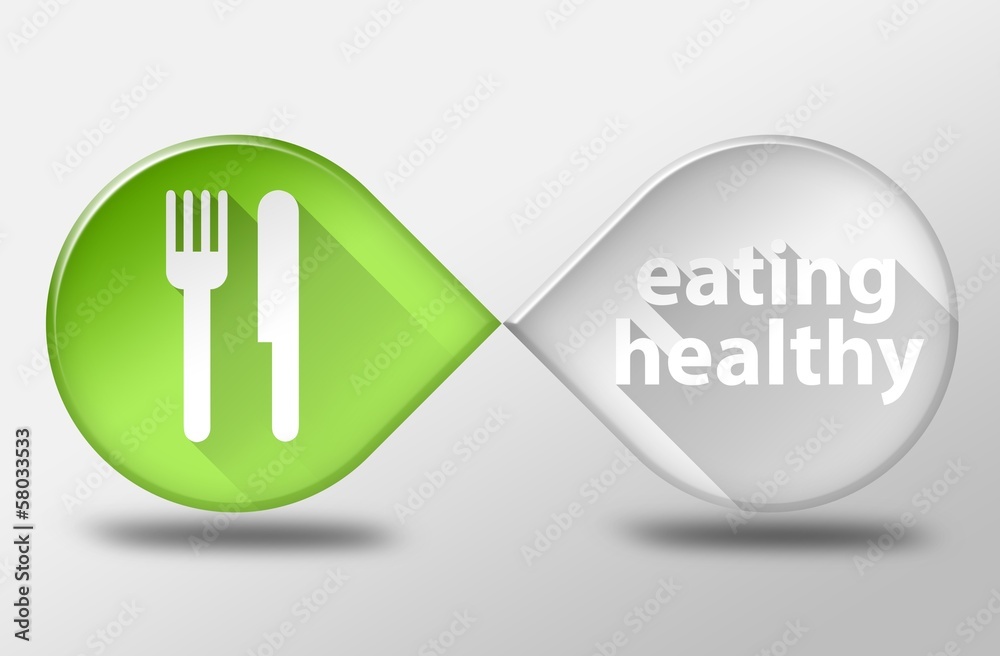 Fototapeta premium Diet healthy eating concept 3d illustration flat design