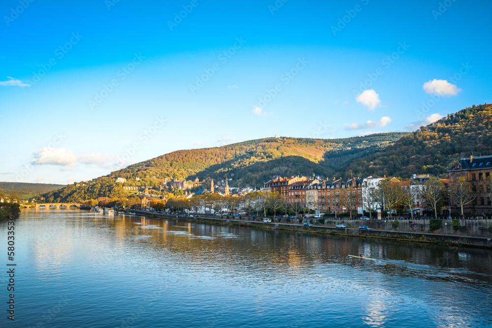 view to old town of Heidelberg