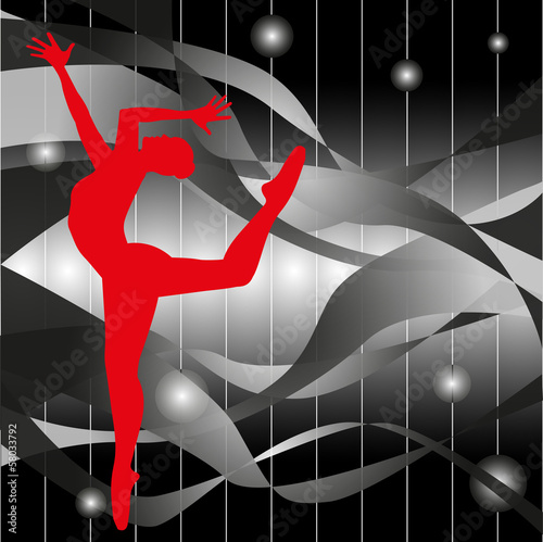 silhouette di ballerina su sfondo astratto