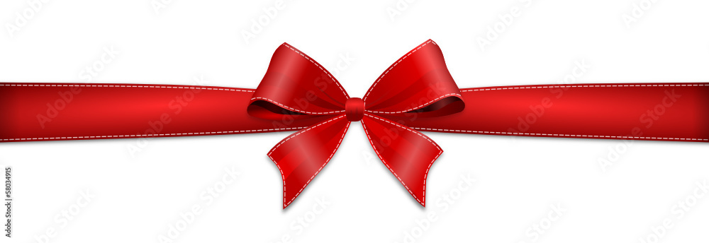 Rote Schleife mit Naht