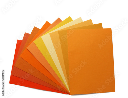 shades of orange in fan arrangement