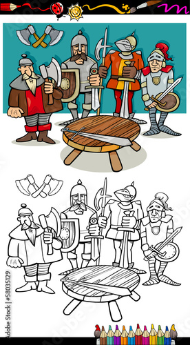 knights of the round table coloring page