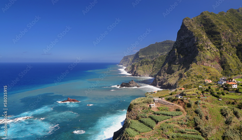 Coastline near Santana  Madeira, Portugal