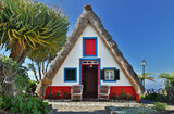 Front of a traditional cottage in Santana (Madeira, Portugal)