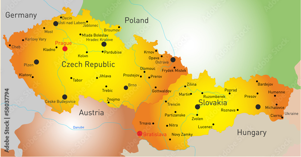 Obraz premium Czech Republic and Slovakia