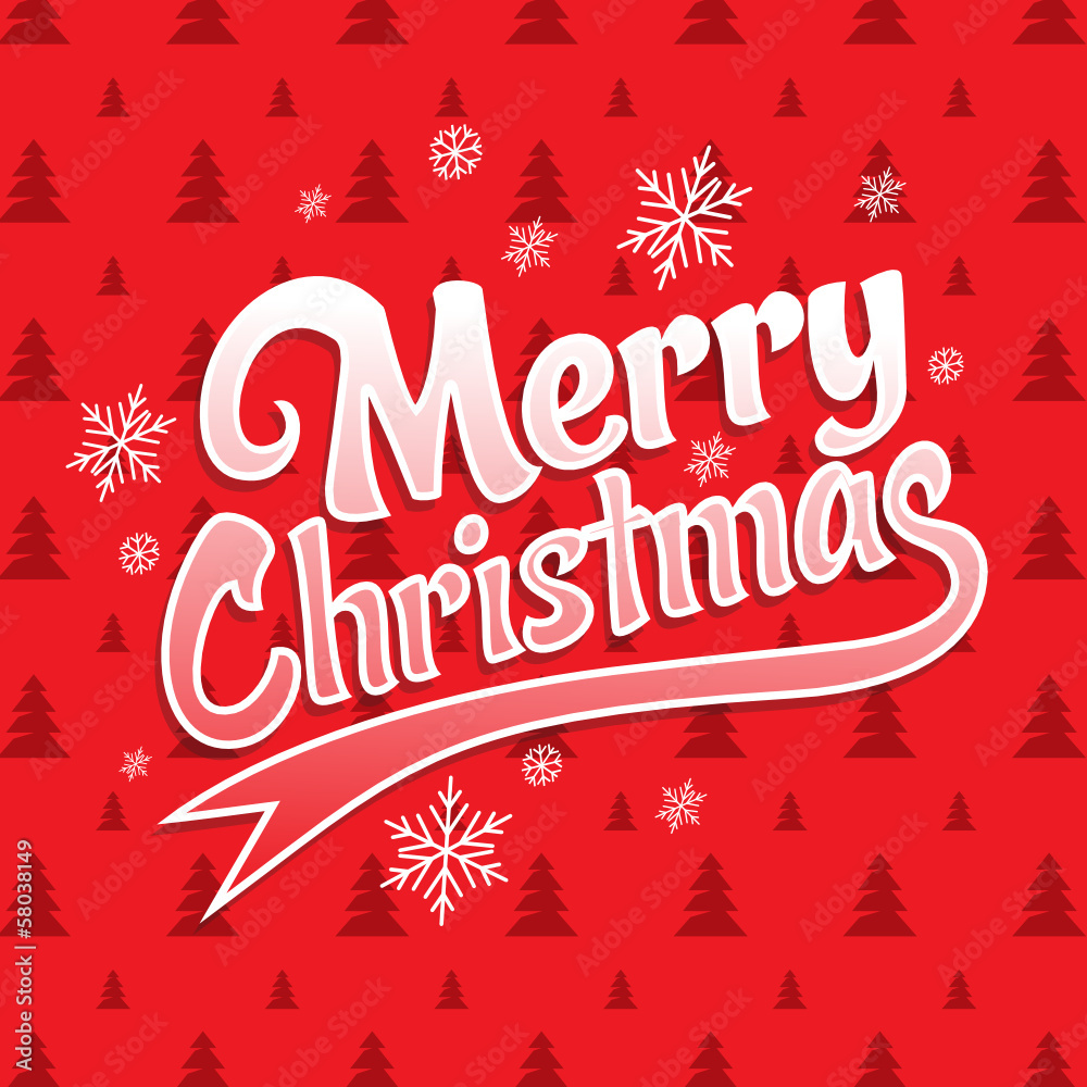Christmas Greeting Card and text Vector, Red Background 3