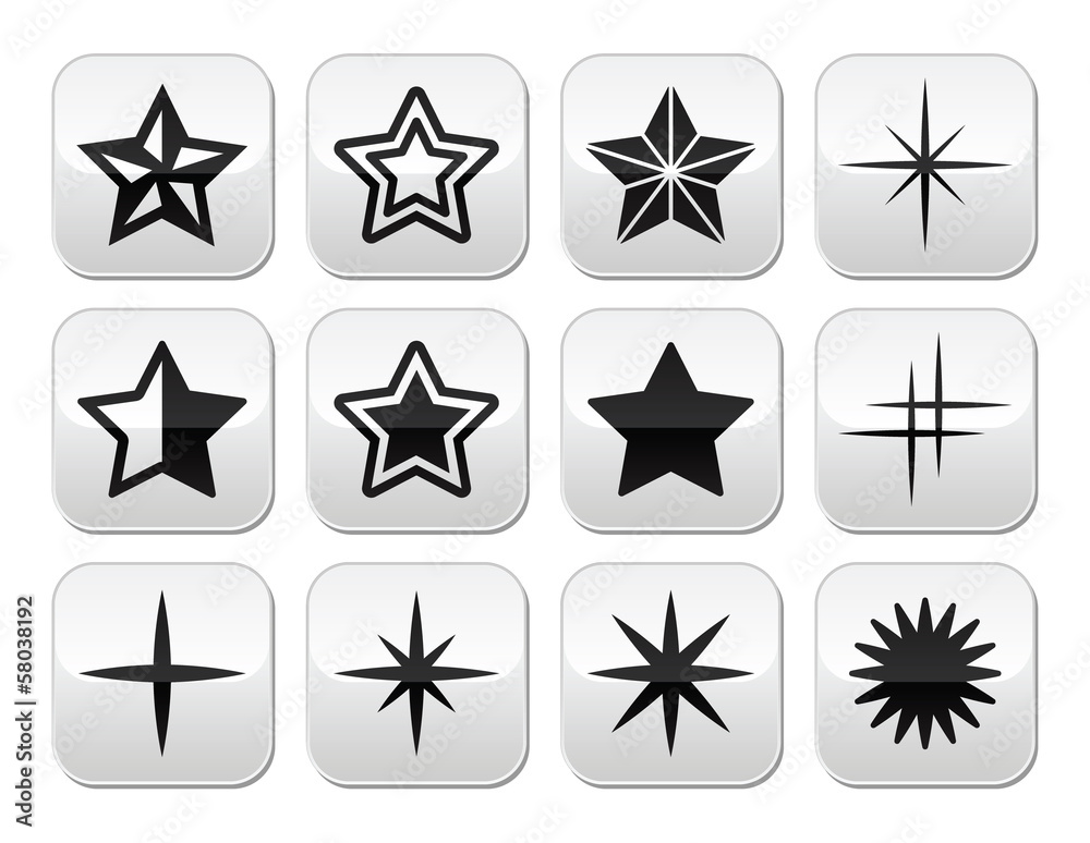 Fototapeta premium Stars christmas celebration vector buttons set