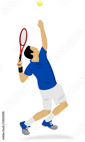 a tennis player serving