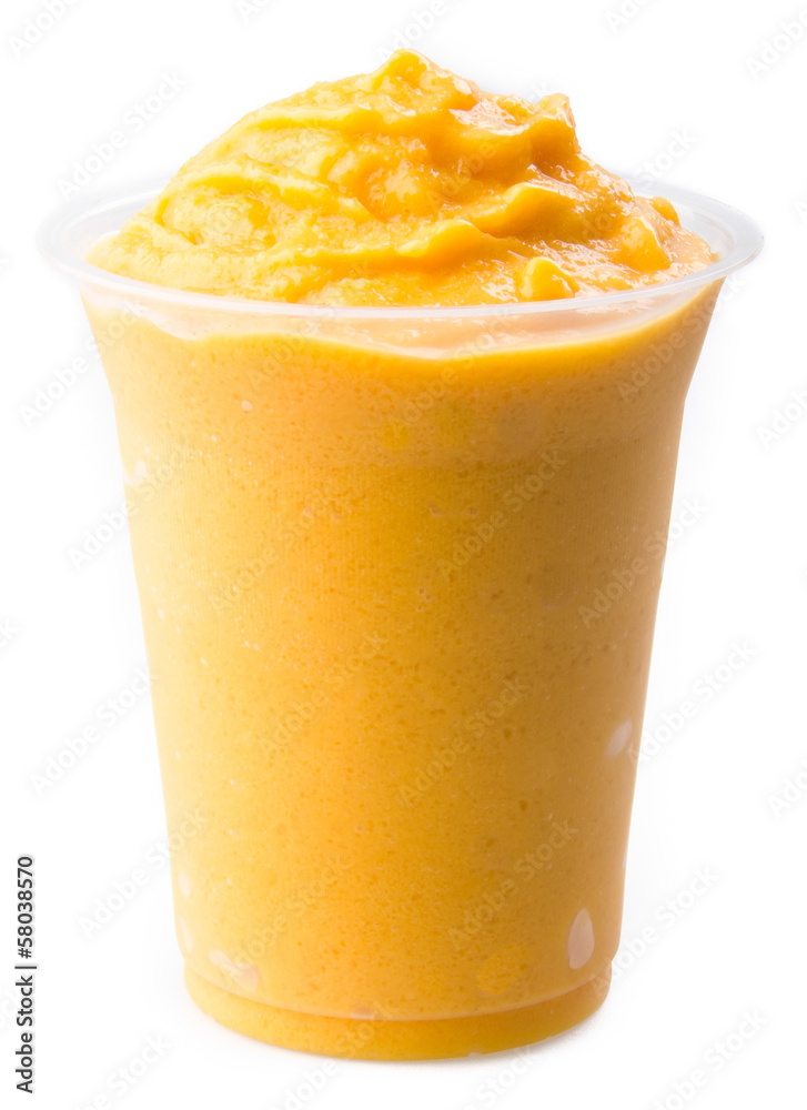 mango yogurt, milk shake isolated on white mango yogurt, milk shake isolated on white