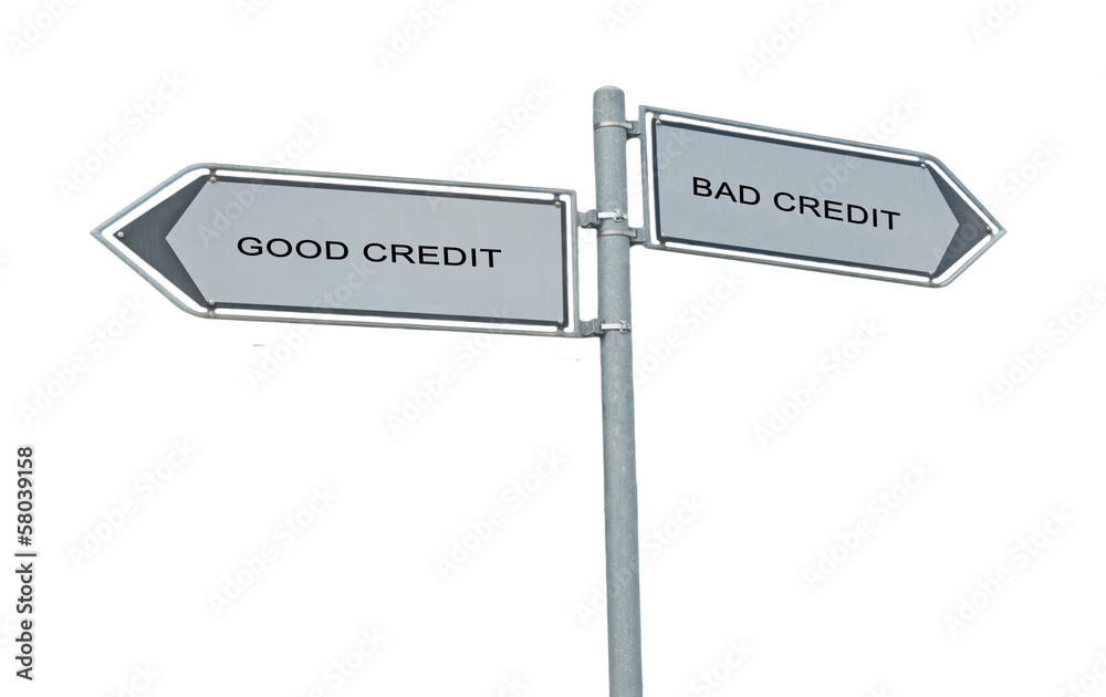 Road signs to good and bad credit Road signs to good and bad credit