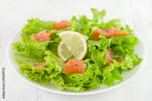 salad with salted salmon