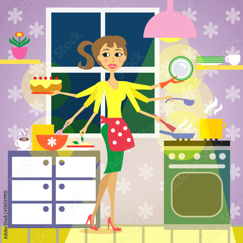 kitchen woman cuisine