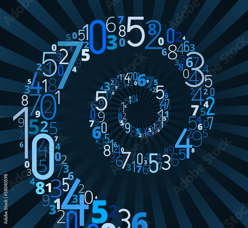 Spiral, vector font from numbers