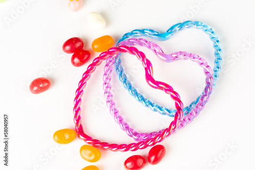 Symbol of love. Hearts connecting together on white background