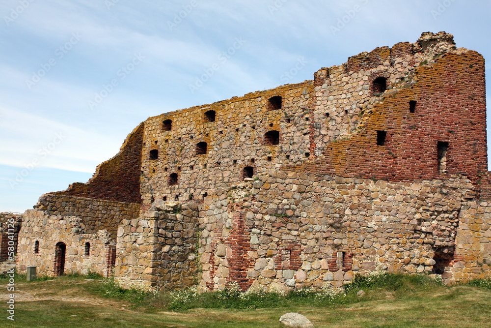 Ruïnes of the Castle Hammershus on the island Bornholm
