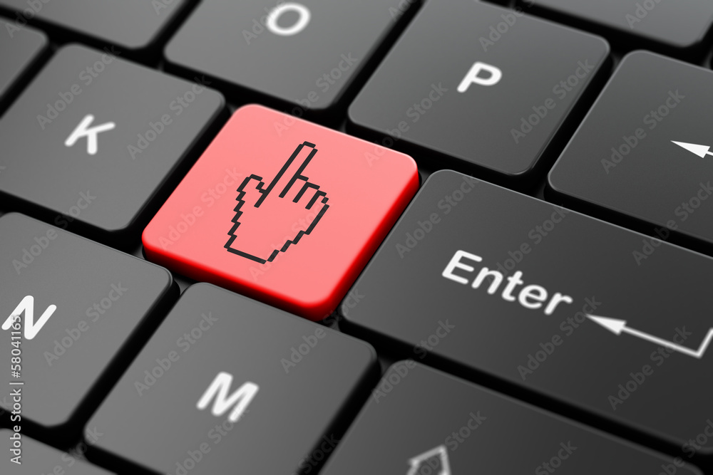Social network concept: Mouse Cursor on keyboard background Social network concept: Mouse Cursor on keyboard background
