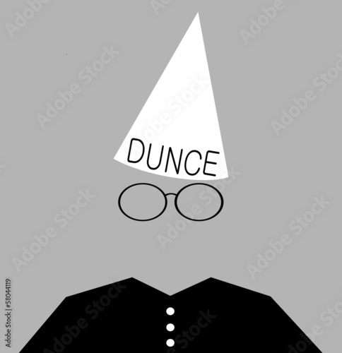 student wearing dunce cap as punishment