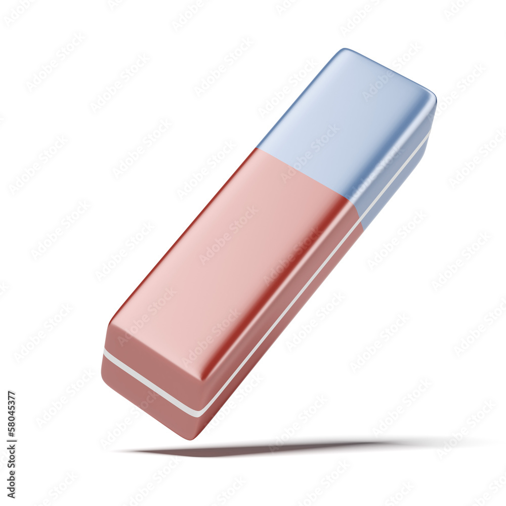 Red and blue eraser Red and blue eraser