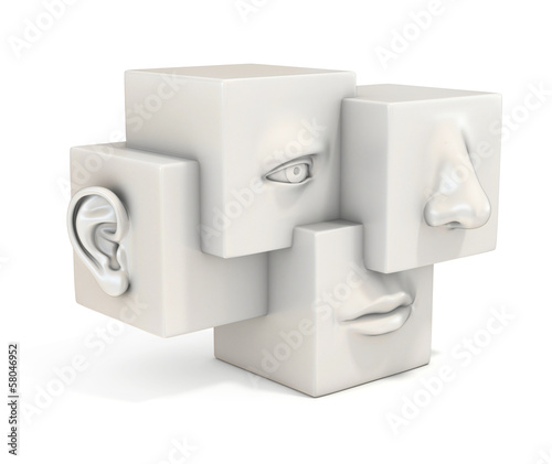abstract human face 3d illustration