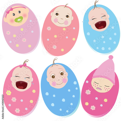 Baby icon vector set