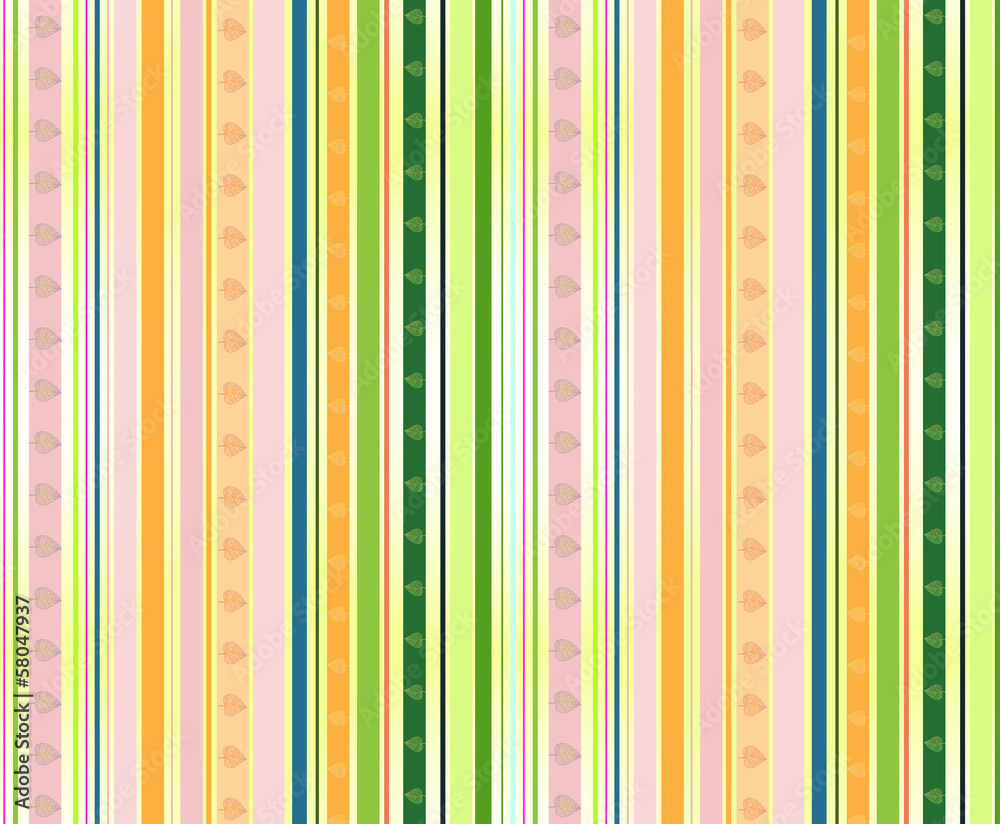 Strip pattern with colored autumn leaves, bright colors.