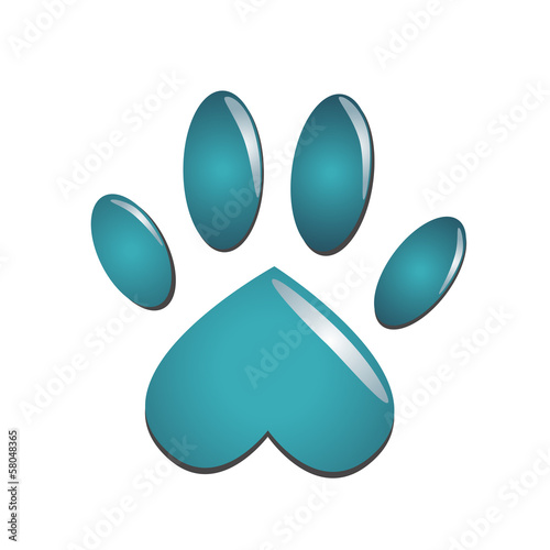 Blue animal paw