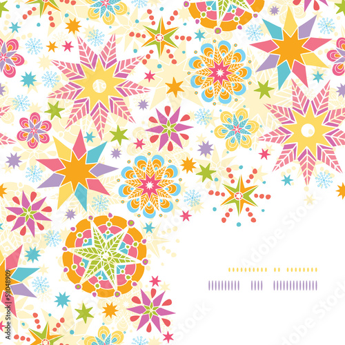 Vector colorful Christmas Stars Corner Decor Pattern Background