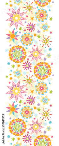 Vector colorful Christmas Stars Vertical Seamless Pattern